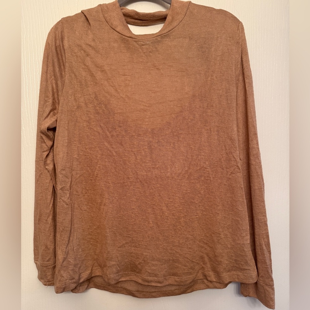 Sanctuary Women's Brown Long Sleeve Open Back Blouse